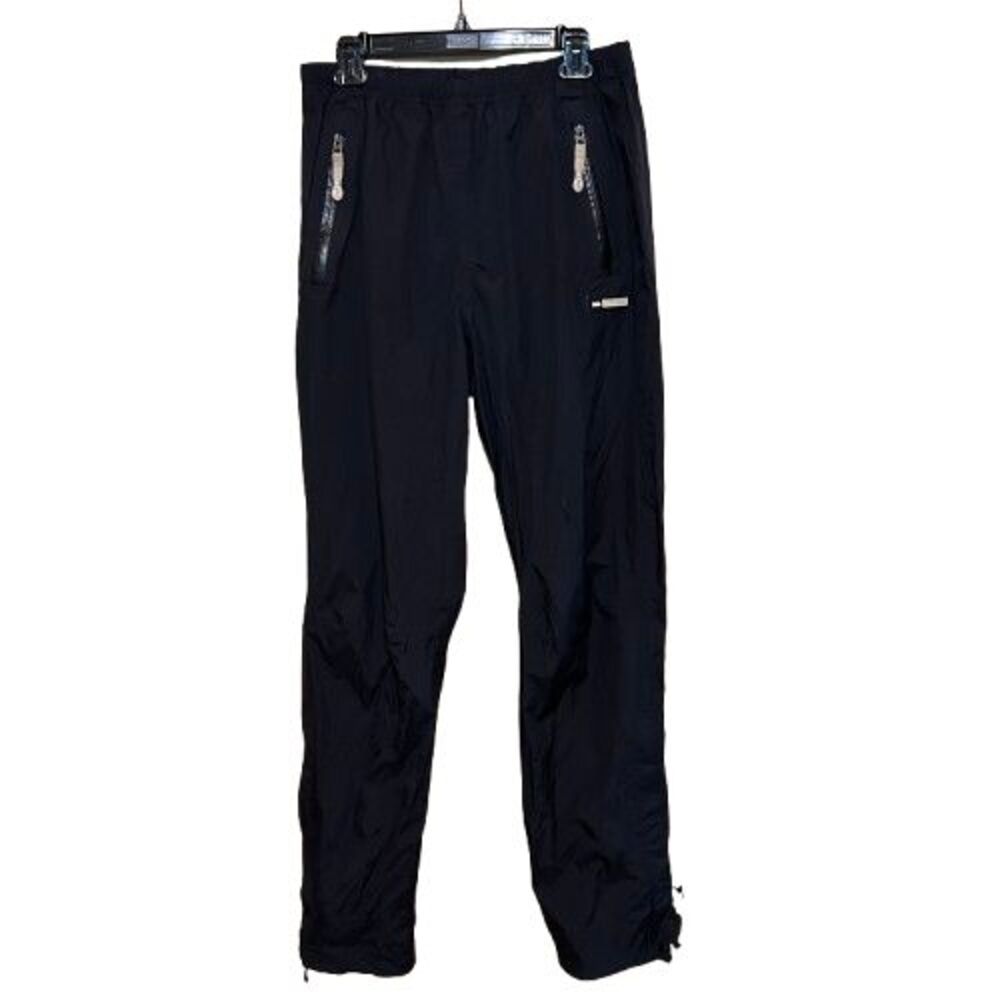 REI Rain Pants Womens LT Large Tall Black Lightweight Soft Shell Zip Ankle